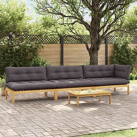 vidaXL Garden sofa units solid acacia wood 4-piece