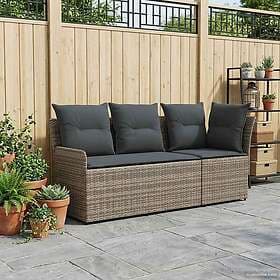 vidaXL Garden Armrest Sofa with Corner Sofa 2 Piece Grey and Dark Grey