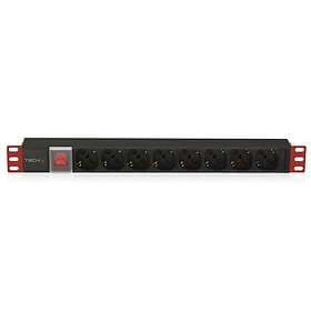 Techly I-CASE STRIP-18C20 8-Way Power Strip 3m