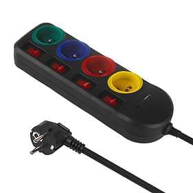 Maclean 4-Way Switched Power Strip 1.5m MCE508B