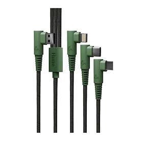 Hune AT-ACC-CA-362 USB-A to Micro USB/Type-C/Lightning 3-in-1 1.2m angled