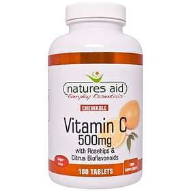 Natures Aid Chewable Vitamin C 500mg 100 Tablets
