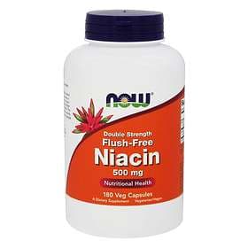 Now Foods Double Strength Flush-Free Niacin 500mg 180 Capsules