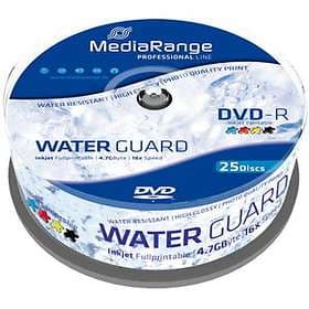 MediaRange DVD-R 4.7GB 16x 25-pack Cakebox WaterGuard Glossy Photo Ink