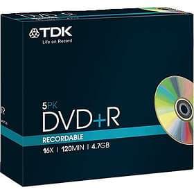 TDK DVD+R 4.7GB 16x 5-pack Slim Case