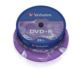 Verbatim DVD+R 4.7GB 16x 25-pack Cakebox