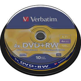 Verbatim DVD+RW 4.7GB 4x 10-pack Cakebox