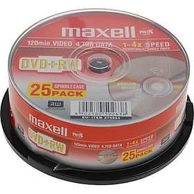 Maxell DVD+RW 4.7GB 4x 25-pack Cakebox