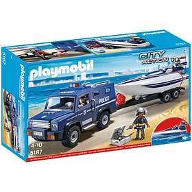 Playmobil Police 5187 Police Truck with Speedboat