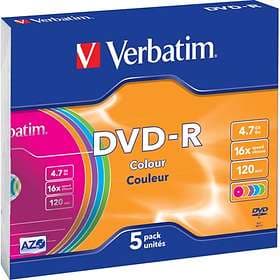 Verbatim DVD-R 4.7GB 16X 5-pack Slim Case