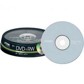 TDK DVD+RW 4.7GB 4x 10-pack Cakebox