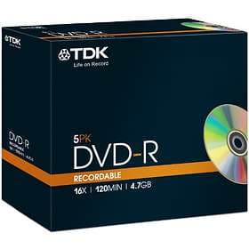 TDK DVD-R 4.7GB 16x 5-pack Jewel Case