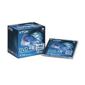 TDK DVD+R 4.7GB 16x 10-pack Cakebox Inkjet