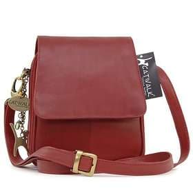 Catwalk Collection Handbags Leather Organiser Messenger Bag Teagan