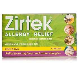Zirtek Allergy Relief Cetirizindihydroklorid 7 Tablets