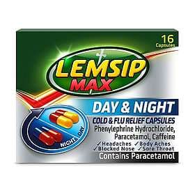 Lemsip Max Day & Night Cold & Flu Relief 16 Capsules