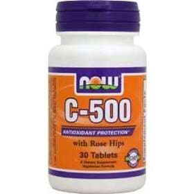 Now Foods Vitamin C-500 with Rose Hips 100 Tablets