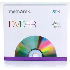 Memorex DVD+R 4.7GB 16x 5-pack Slim Case