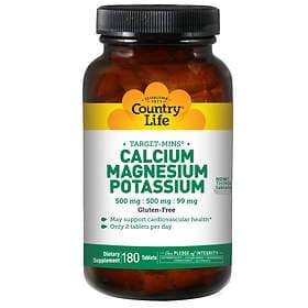 Country Life Gluten Free Calcium Magnesium Potassium 180 Tablets