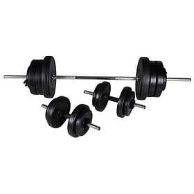vidaXL Barbell + 2 Dumbbell Set 60.5kg