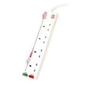Masterplug Surge Protected Indicator 4-Way Extension 2m