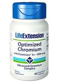 Life Extension Optimized Chromium with Crominex 3+ 500mcg 60 Capsules