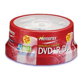 Memorex DVD+R DL 8.5GB 2.4x 25-pack Cakebox