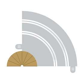 Scalextric Radius 1 Curve Inner Borders 180° (C8279)