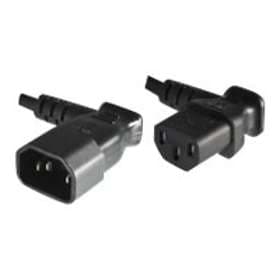MicroConnect IEC C14 - IEC C13 (2x angled) 0.4m