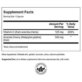 Swanson Acerola 500mg 60 Capsules