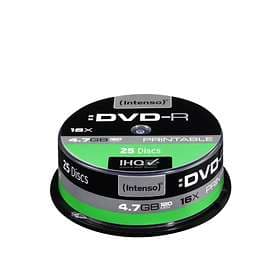 Intenso DVD-R 4.7GB 16x 25-pack Cakebox Inkjet