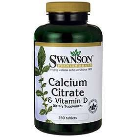 Swanson Calcium Citrate With Vitamin D 250 Tablets