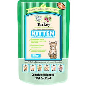 James Wellbeloved Cat Pouches Kitten Turkey 12x0.085kg