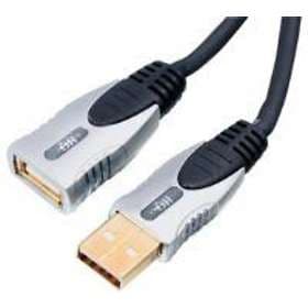HQ Super Silver USB A - USB A M-F 2.0 5m