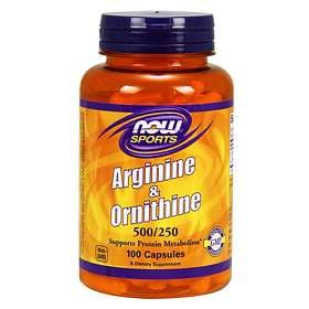 Now Foods Arginine & Ornithine 500/250 100 Capsules