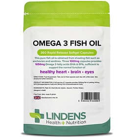 Lindens Apothecary Omega 3 Fish Oil 1000mg 360 Capsules