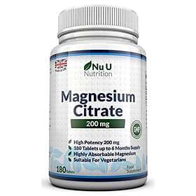 Nu U Nutrition Magnesium Citrate 200mg 180 Tablets