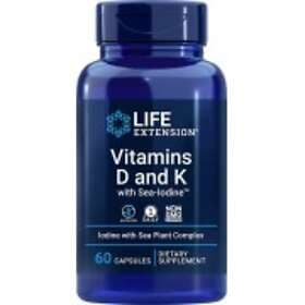 Life Extension Vitamins D and K with Sea Iodine 60 Capsules