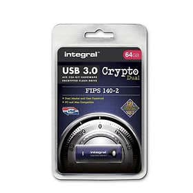 Integral USB 3.0 Crypto Dual FIPS 140-2 64GB