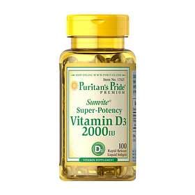 Puritan's Pride Sunvite Super Potency Vitamin D3 2000IU 100 Capsules