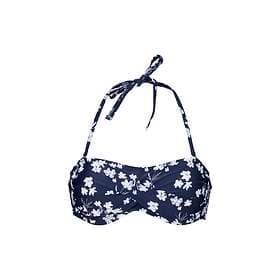 Abecita Blue Flower Twisted Bandeau Bikini Top (Women's)