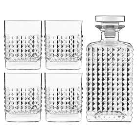Luigi Bormioli Elixir Carafe 75cl med 4 DOF Whisky Glass 38cl