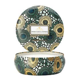 Voluspa French Cade Lavender 3 Wick Candle In Decorative Tin