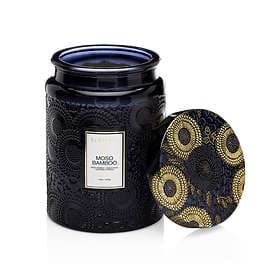 Voluspa Moso Bamboo Large Embossed Glass Jar Candle