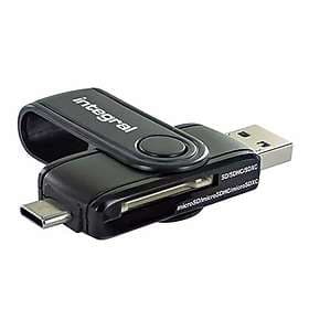 Integral USB 3.1 Type-A and Type-C Card Reader for SD/microSD