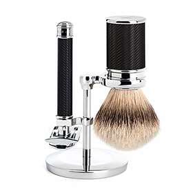 Mühle Traditional Black Safety Razor - Silvertip Badger (3-delar)