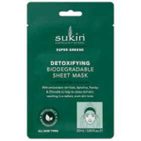 Sukin Super Greens Detoxifying Biodegradable Sheet Mask 25ml