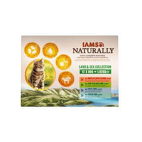 Iams Cat Naturally Land & Sea 12x0.085kg