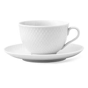 Lyngby Porcelæn Rhombe Cup with Saucer 24cl