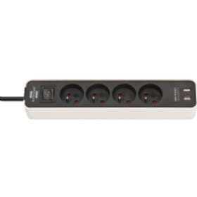Brennenstuhl Ecolor 4-Way 2xUSB Switch 1.5m